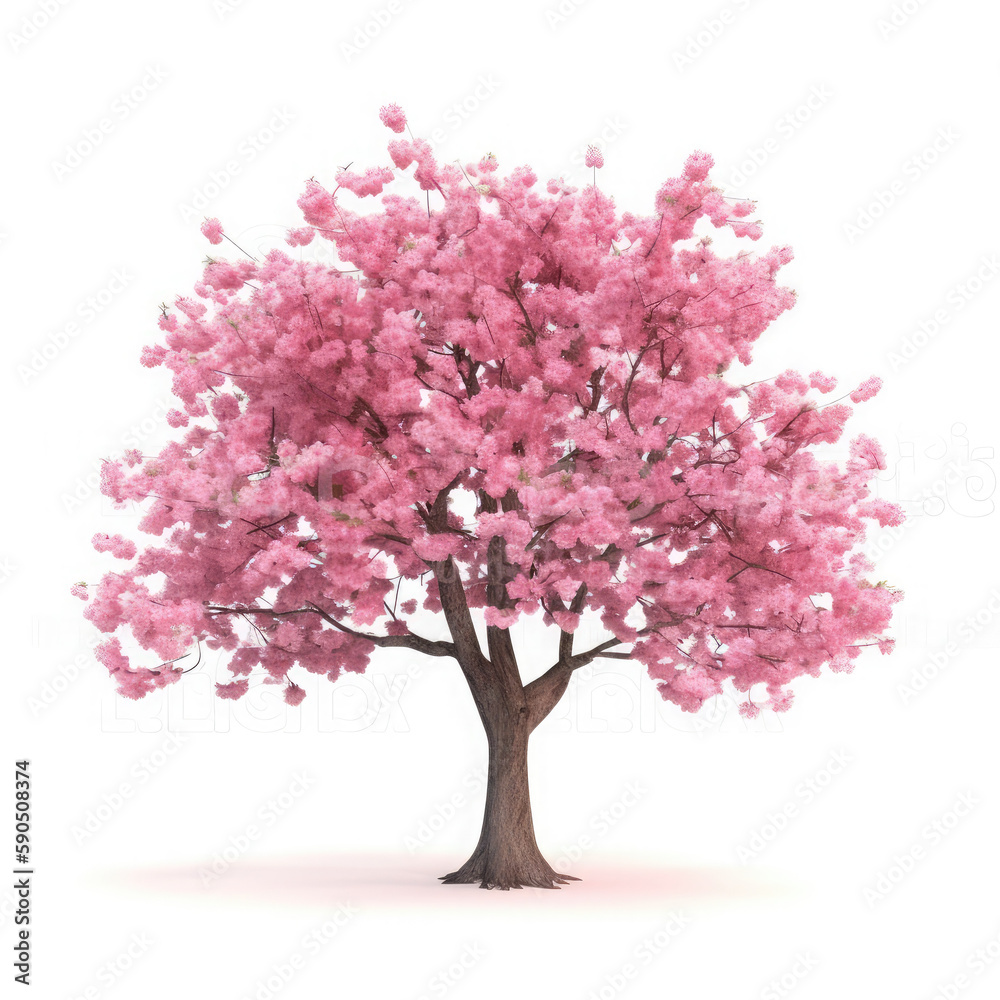 sakura tree isolated on white