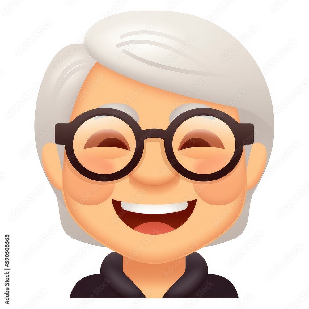 Obraz premium Senior woman emoji