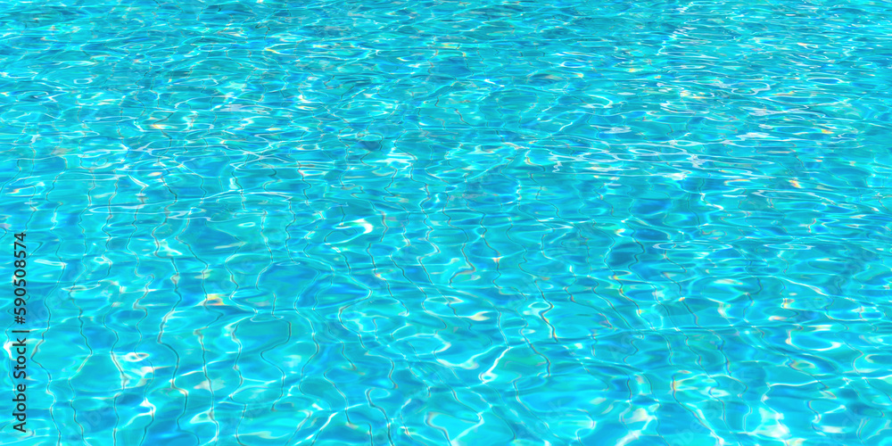 Water swimming pool background with texture surface pattern of blue turquoise ripple wavy water reflection of natural aqua wave on the outdoor summer holiday vacation pool