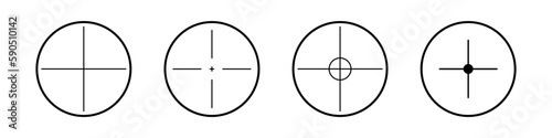 Target icons. Sniper vector illustration icon. Target aim symbol. Circle with cross.
