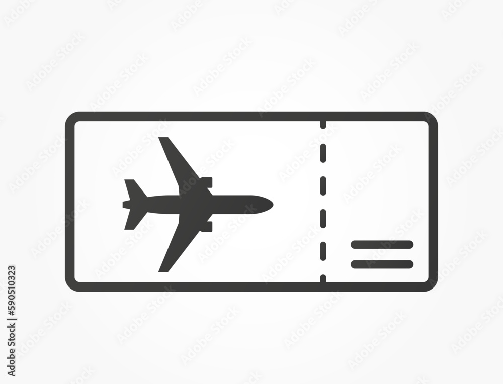flight ticket line icon. vacation and air travel symbol. isolated vector image