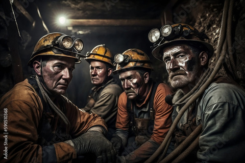 Hard-working miners during the break, generate using AI © Dawid