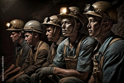 miners on break, generate using ai © Dawid