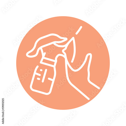 Expressing with a breast pump olor line icon. Pictogram for web page