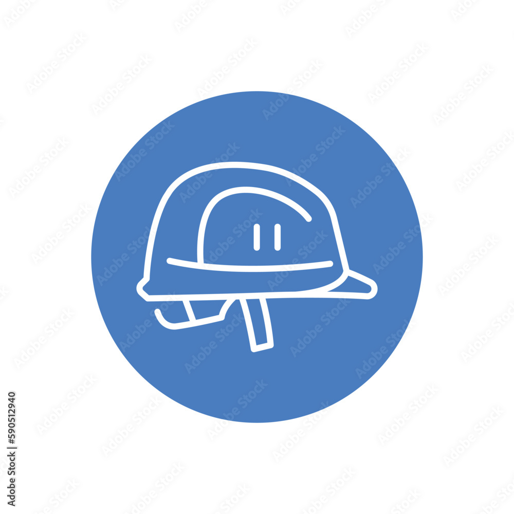 Protection helmet black line icon. Head safety. Protection helmet black line icon. Head safety.