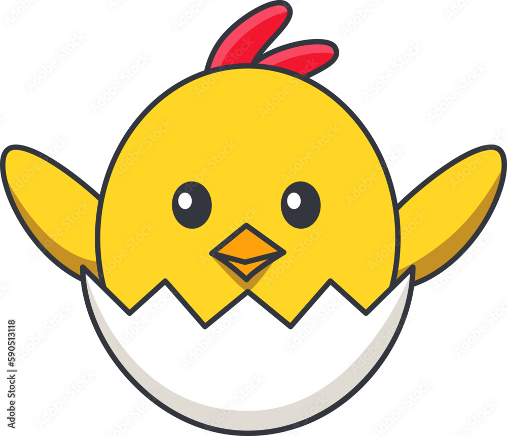 Obraz premium Cute Chicken Illustration Vector