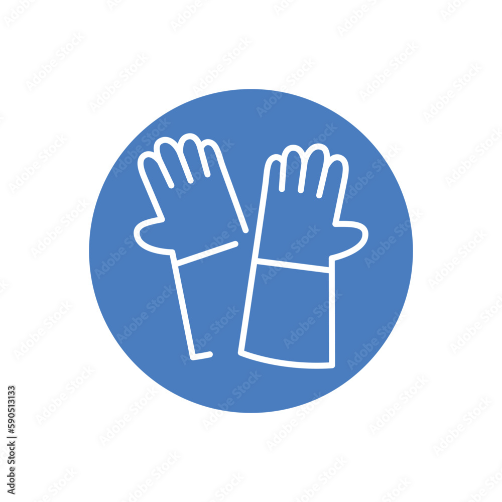 Obraz premium Protective gloves black line icon. Work uniform.