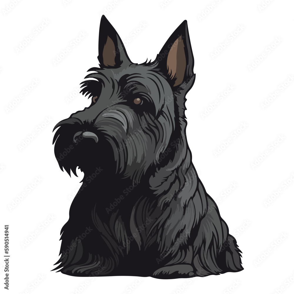Scottish Terrier Dog Flat Icon Isolated On White Background - obrazy, fototapety, plakaty 
