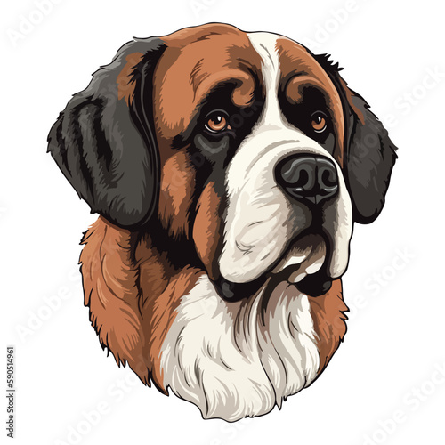 St. Bernard Dog Flat Icon Isolated On White Background
