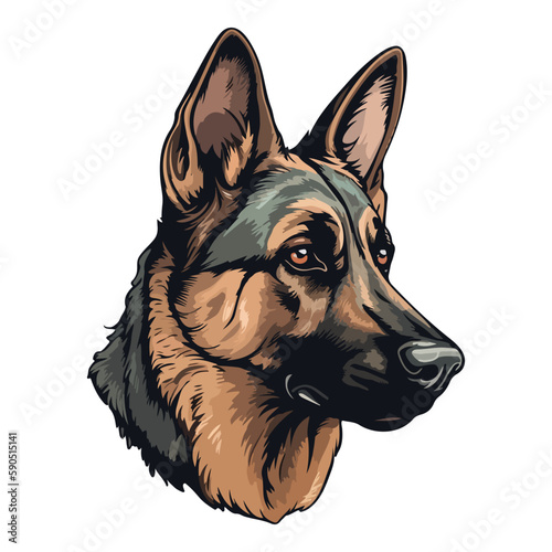 Shepherd Dog Flat Icon Isolated On White Background
