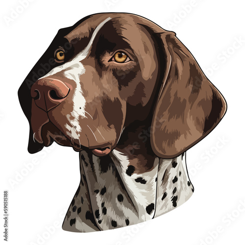 Shorthaired Pointer Dog Flat Icon Isolated On White Background