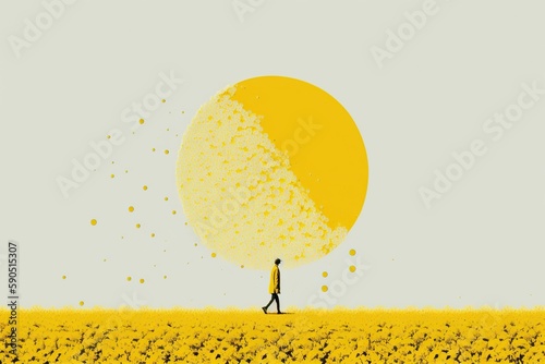Spring allergies minimalism, created with Generative AI technology
