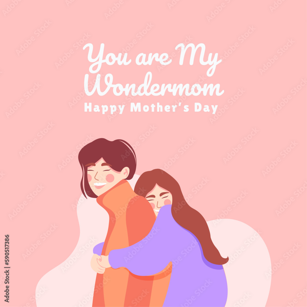 Mothers day greeting card template	