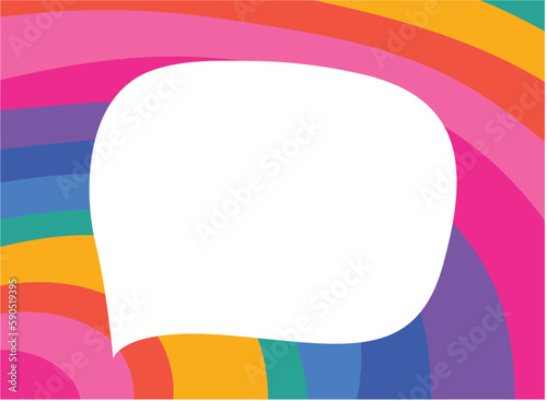 rainbow wave curve background with Note template. Invitation for presentations cute frame on colorful color abtract pattern background.	