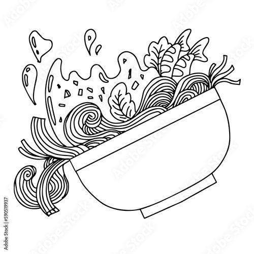 Design Noodle Ramen Coloring Page Outline Art