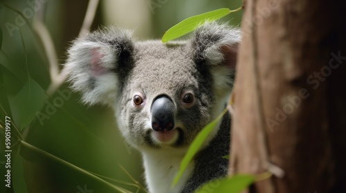 Adorable Koala Cub in the Eucalyptus Forest