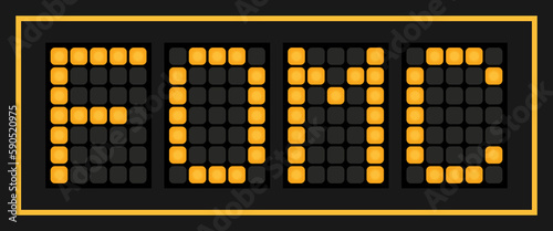 Orange color led banner in word FOMC (abbreviation of federal open market committee) on black background