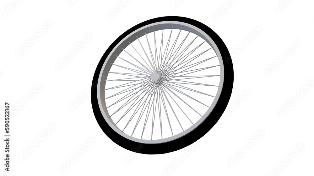 Bicycle wheel with tire and rim with many spokes Bicycle wheel with tire and rim with many spokes