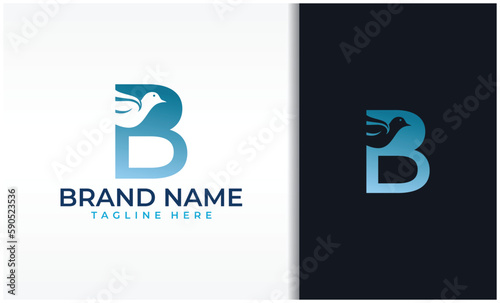 Letter B Bird Logo
