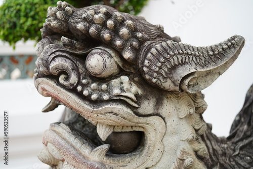 Sandstone sculptures depicting animals at Wat Pho, Bangkok, Thailand