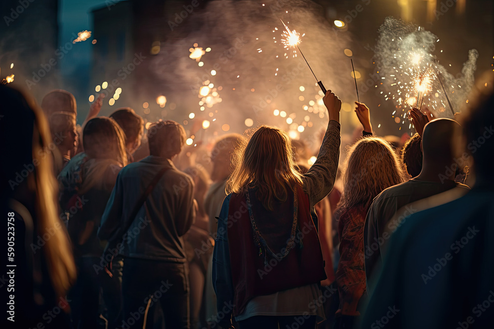 crowd of people at concert created with Generative AI technology crowd of people at concert created with Generative AI technology