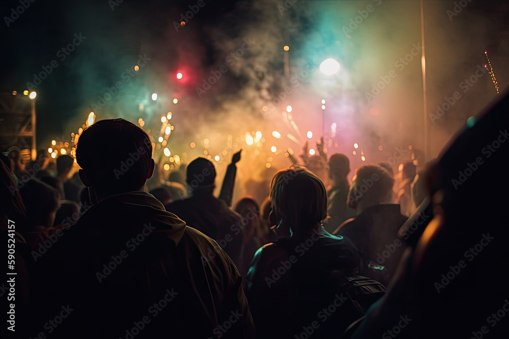 crowd of people at concert created with Generative AI technology crowd of people at concert created with Generative AI technology
