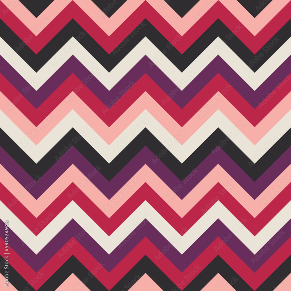 Seamless background with chevron pattern. Trend color of the year 2023 Viva Magenta. Design texture elements for banners, covers, posters, backdrops, walls. Vector illustration. Seamless background with chevron pattern. Trend color of the year 2023 Viva Magenta. Design texture elements for banners, covers, posters, backdrops, walls. Vector illustration.