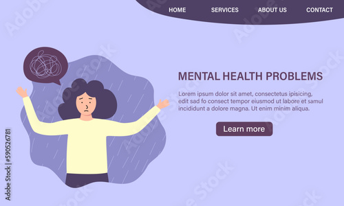 Depressed girl with psychology problem. Mental disorder, sadness and depression concept. Physical and emotional violence against women