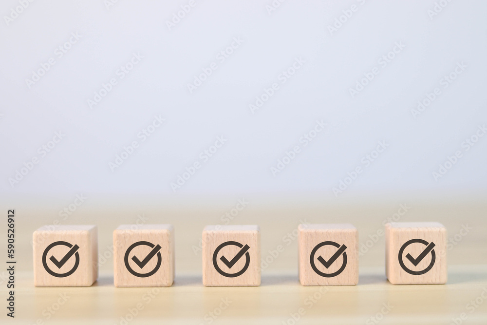Election and voting, vote, to do list, checklist, task list, survey and assessment concept. Select the check mark on the wooden block. Election and voting, vote, to do list, checklist, task list, survey and assessment concept. Select the check mark on the wooden block.