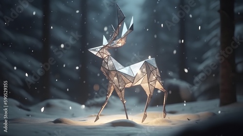Origami Reindeer, Image Ai Generated