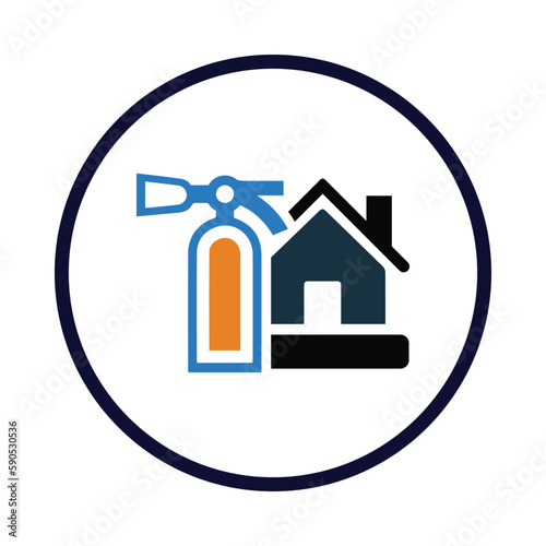 house, home, fire extinguisher, home extinguisher icon