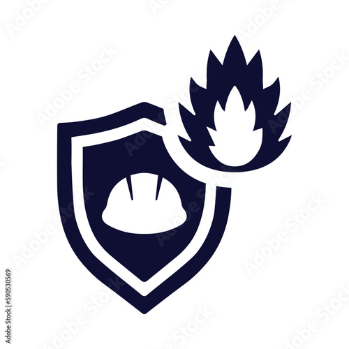 Fire, shield, alarm, fire protection alarm icon