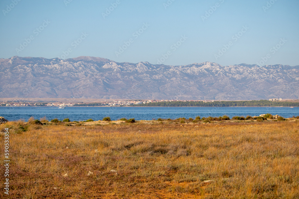 landscape with lake and mountains