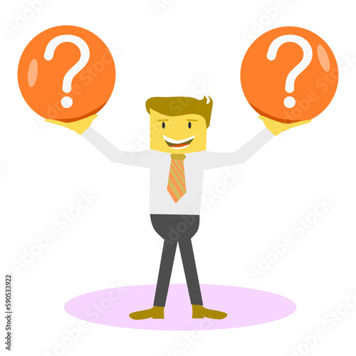 Make choice, decision concept. Businessman doubts, decides, looks for the best solution, 
setting priorities. Questioned employee thinking, analyzing options.
Modern vector illustration to use in your