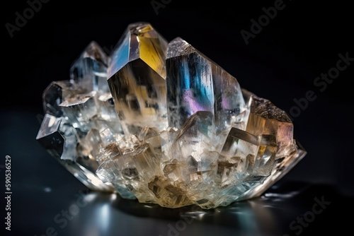 Quartz  Gemstone crystal sparkling  Ai generated 