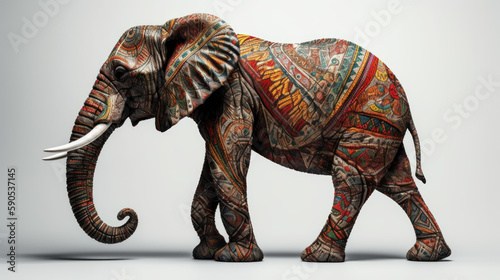  Celtic-style tribal depiction of the African Elephant created with generative AI technology