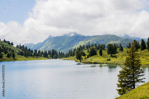 lake and mountains photo