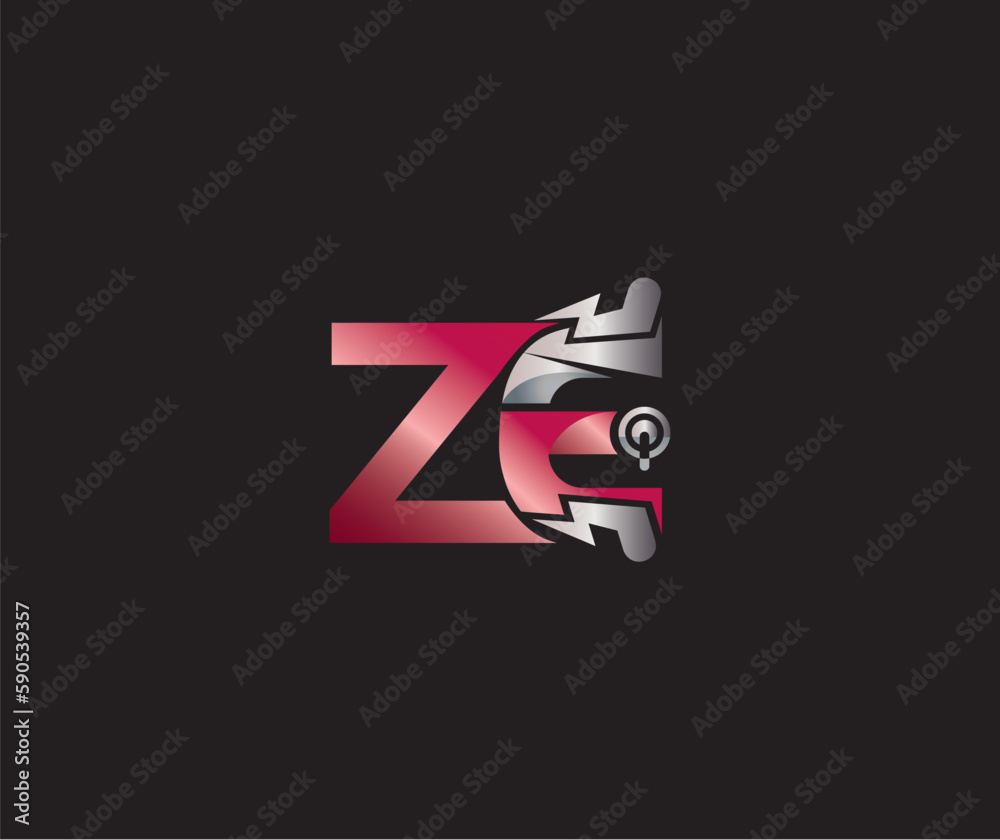 Electric Energy ZE letter creative Design Technology logo Electric Energy ZE letter creative Design Technology logo