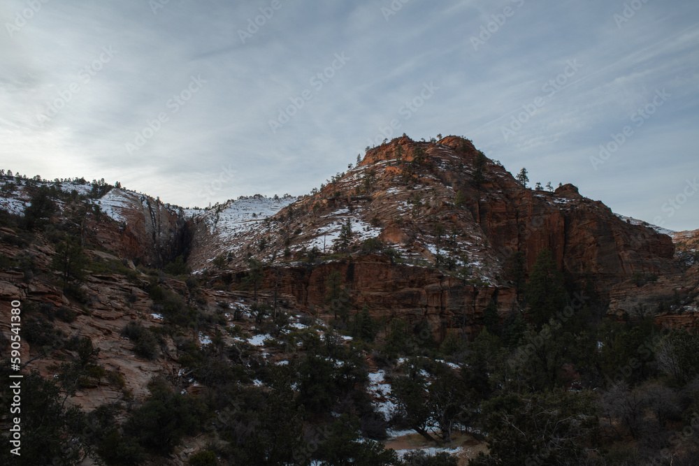 Utah's scenic canyons during the winter