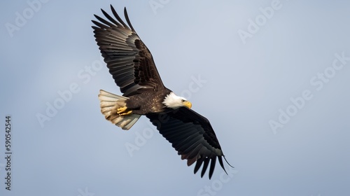 Majestic Bald Eagle Soaring in the Sky © Emojibb.Family