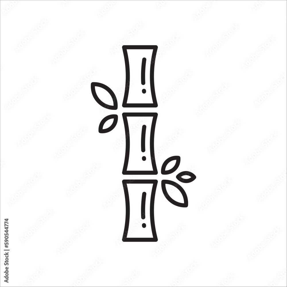 Bamboo vector icon. Bamboo tree flat sign design illustration. Bamboo nature tree symbol pictogram. UX UI icon