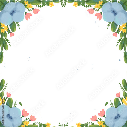 Floral frame for wedding invitation