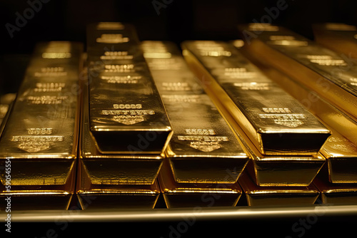 stacked gold bars created with Generative AI technology