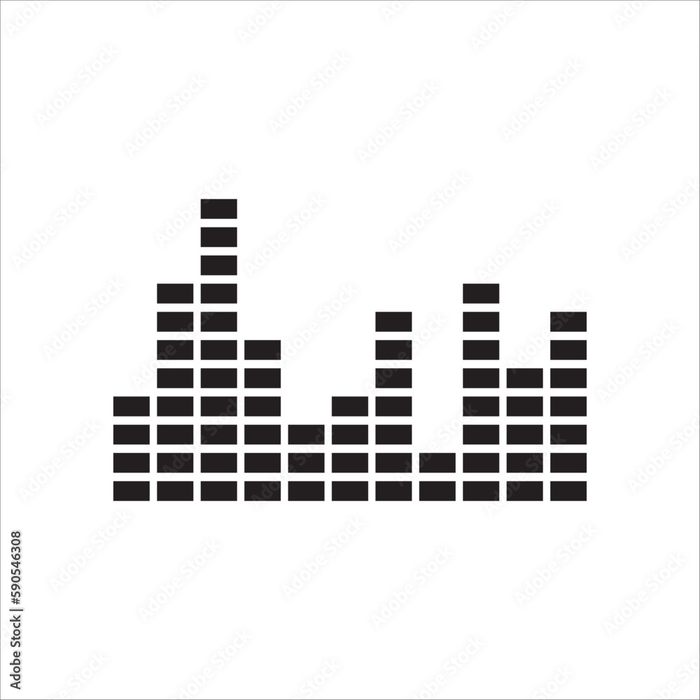 Sound wave vector icon. Wave form flat sign design illustration. Equalizer wave symbol pictogram. UX UI icon Sound wave vector icon. Wave form flat sign design illustration. Equalizer wave symbol pictogram. UX UI icon