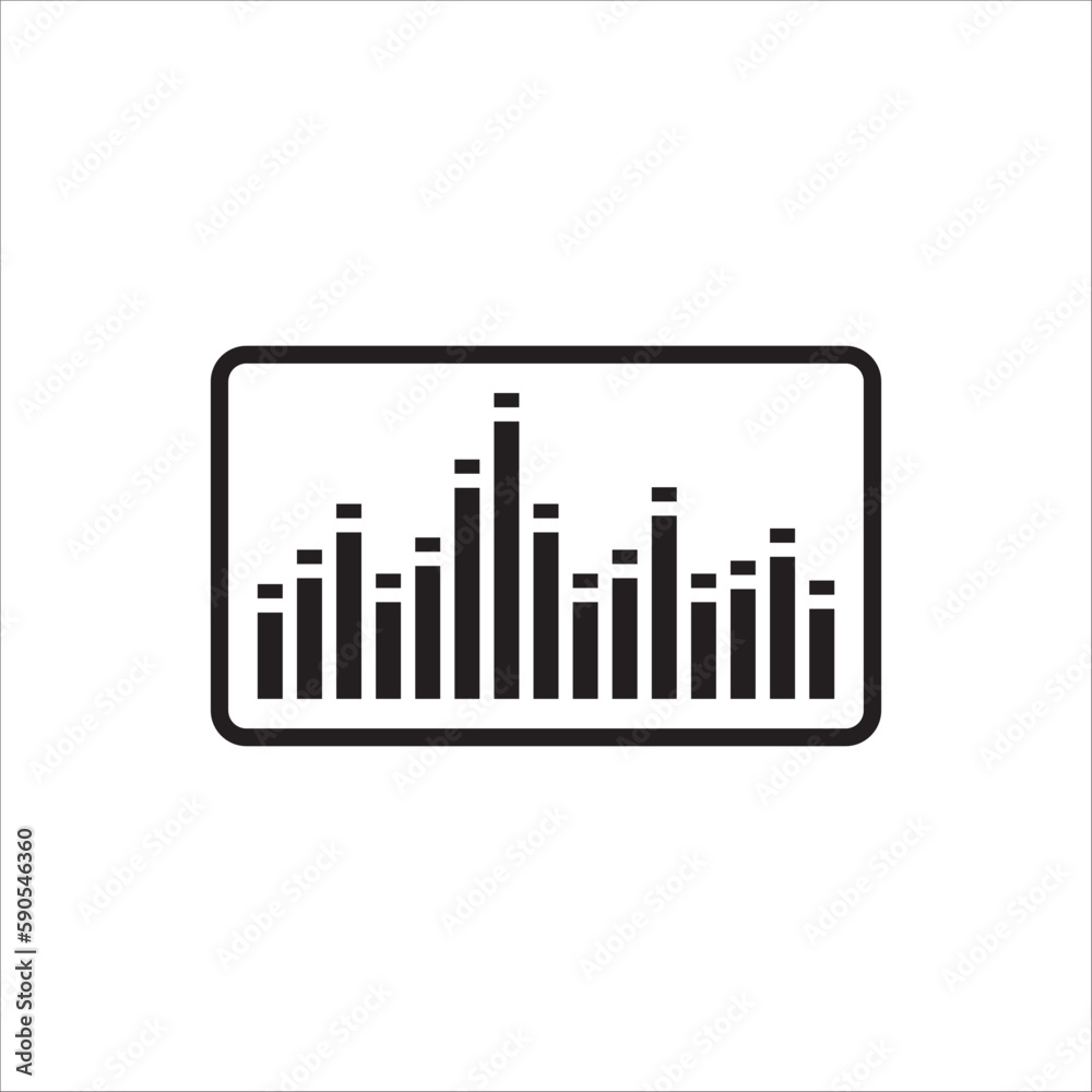 Sound wave vector icon. Wave form flat sign design illustration. Equalizer wave symbol pictogram. UX UI icon Sound wave vector icon. Wave form flat sign design illustration. Equalizer wave symbol pictogram. UX UI icon
