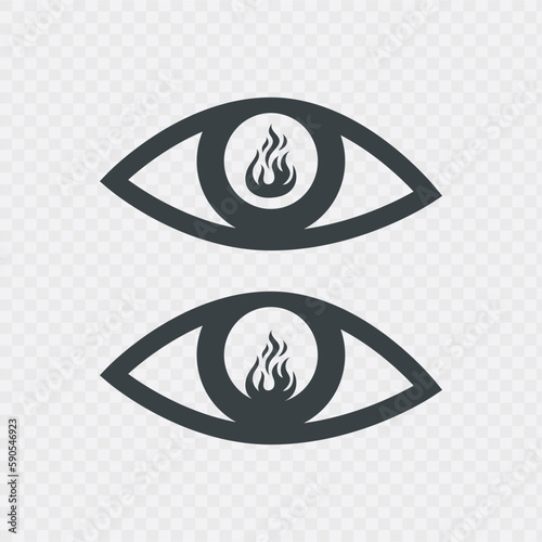 Creative fire eyee logo design template isolated on transparent background. Vector photo