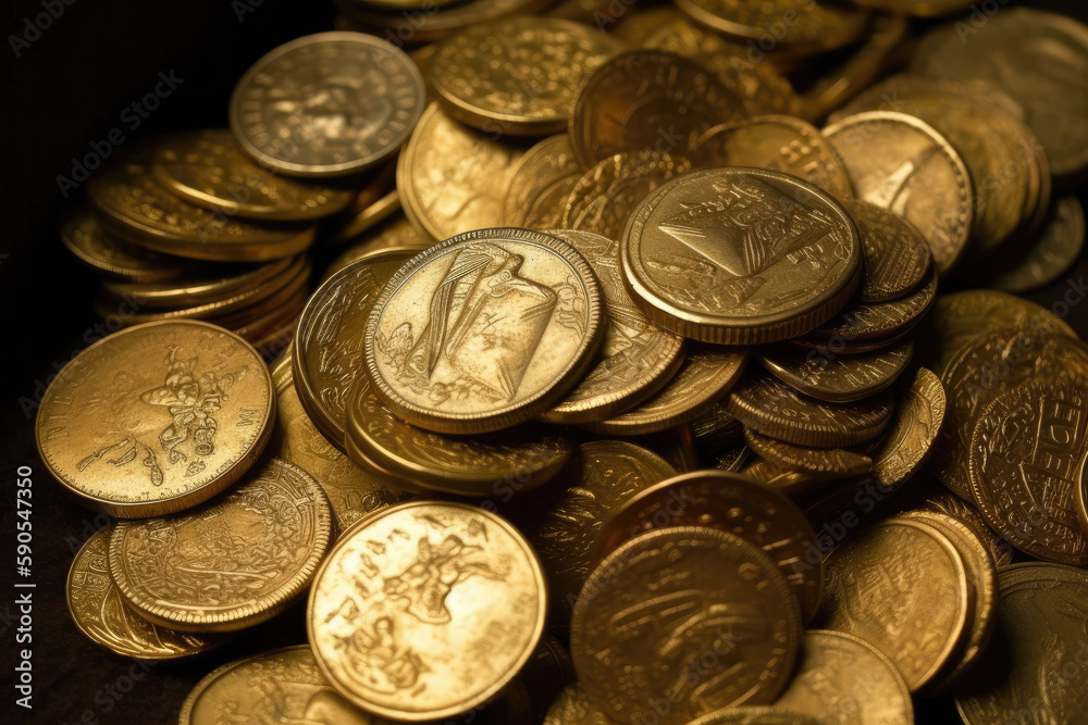 stack of coins created with Generative AI technology stack of coins created with Generative AI technology