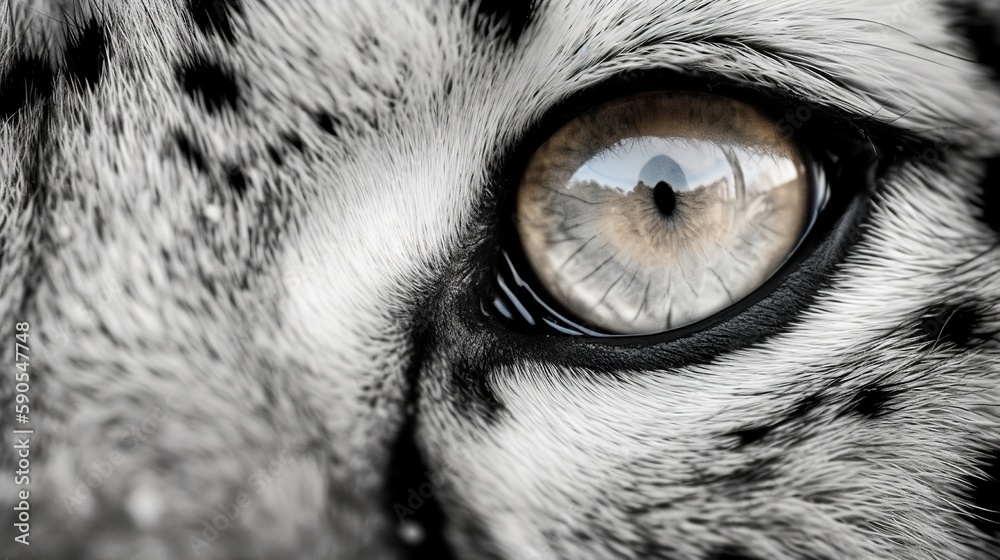 A close-up of a Snow Leopard's eyes