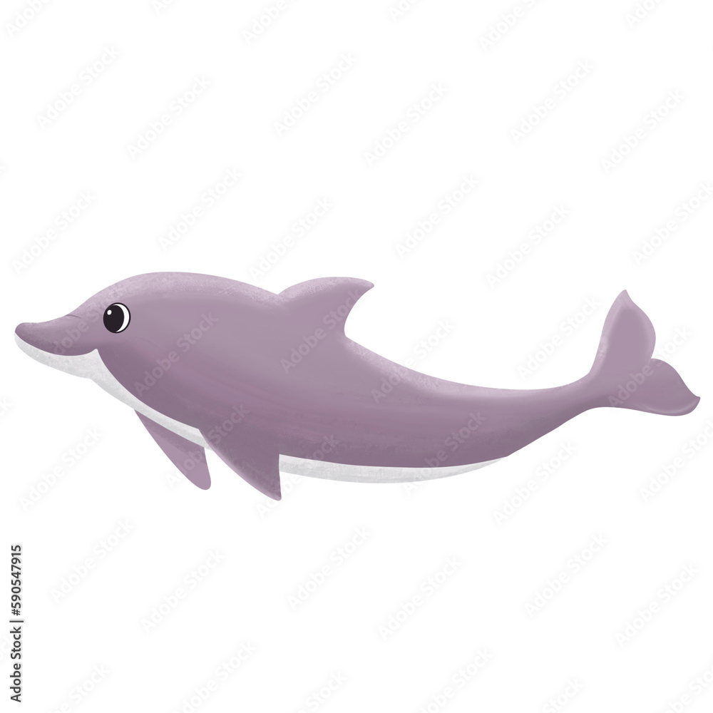 Obraz premium paint brush watercolor dolphin underwater sea ocean