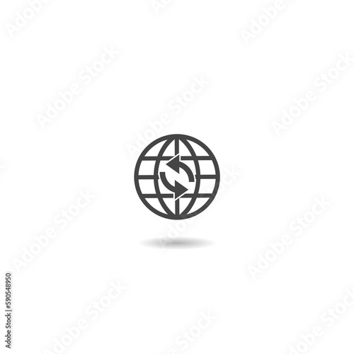 World Express delivery logo icon with shadow